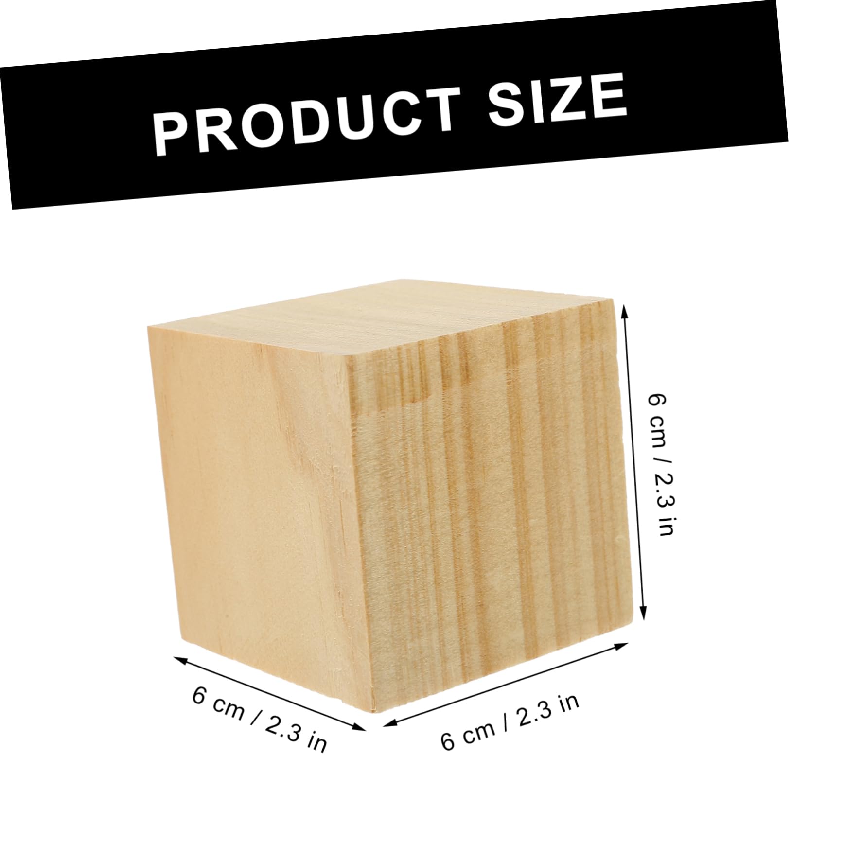 Cubo de Madera para Manualidades de Haya 6cm, 10 Piezas
