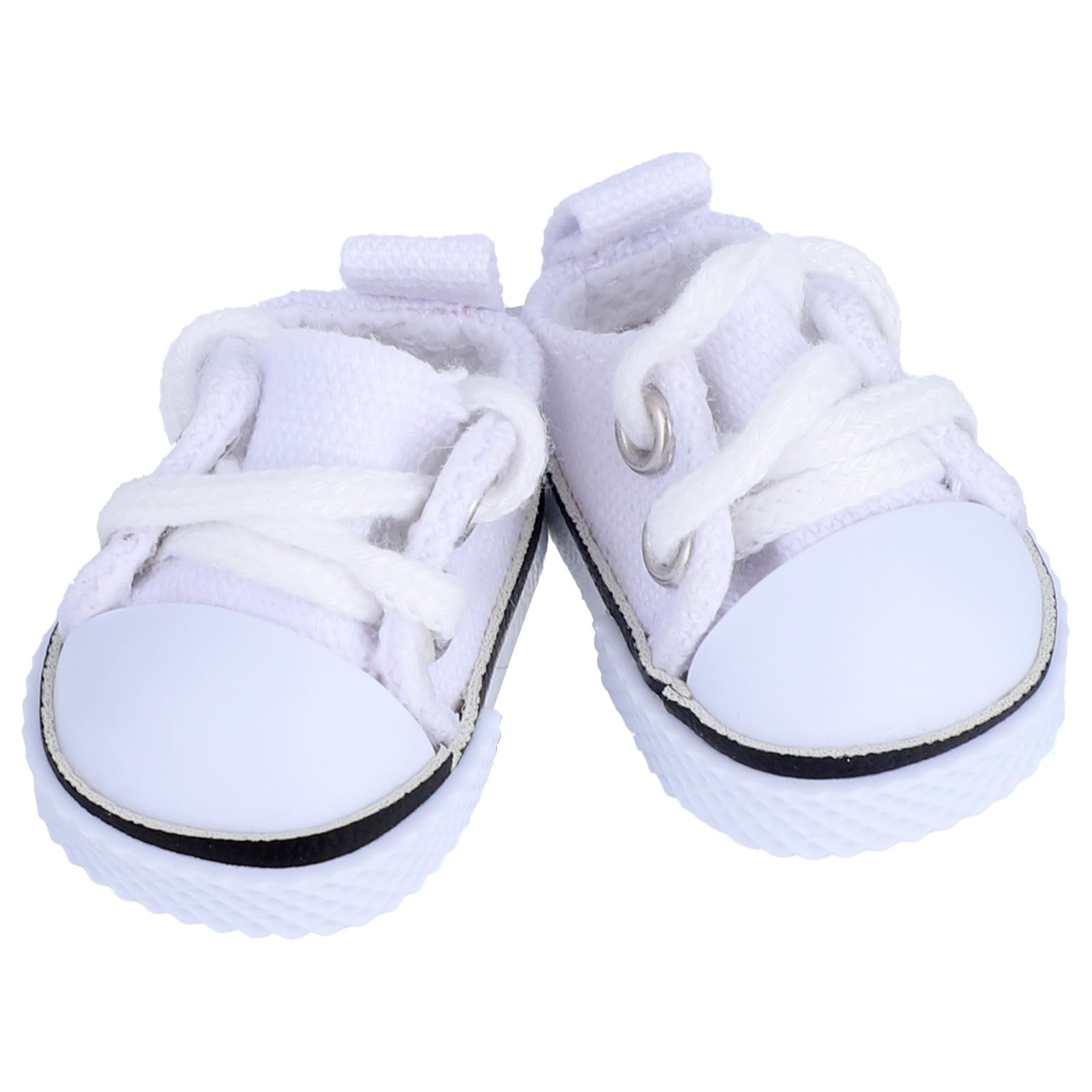 Mikovivi 2pcs Doll Shoes, Mini Cute Fashion White Sneakers Cute Clothes Accessories for 15cm 17cm Dolls Outfit & Display (Dolls Not Included)