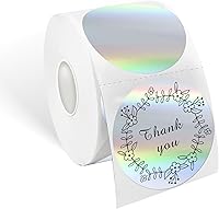 Vista 26 de Etiquetas adhesivas térmicas redondas azules de 2 pulgadas, etiquetas térmicas directas circulares autoadhesivas, etiquetas adhesivas multiusos