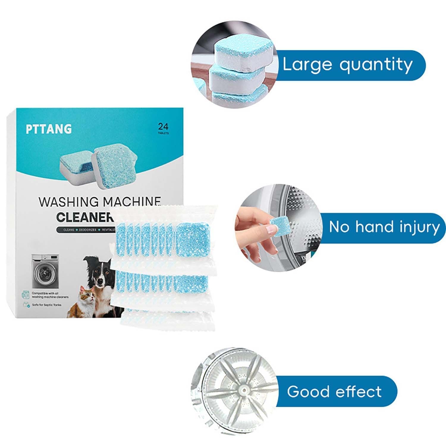 Kolina Nettoyant Machine à Laver, Kolina Nettoyant Machine A Laver Le Linge Tablet,Nettoyants Lave Linge Puissant,Facilement Les RéSidus,La Saleté Et Les Odeurs,Pour à Toutes Les Machines à Laver (48)