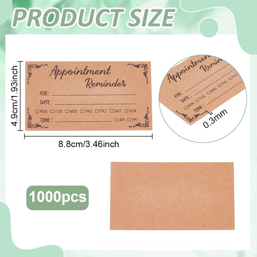 PH PandaHall 1000 tarjetas de citas, tarjetas de recordatorio, tarjetas de visita, tarjetas de programación personalizables, para clientes, negocios, peluquería, oficina, masajista, peluquería, 4,9 x