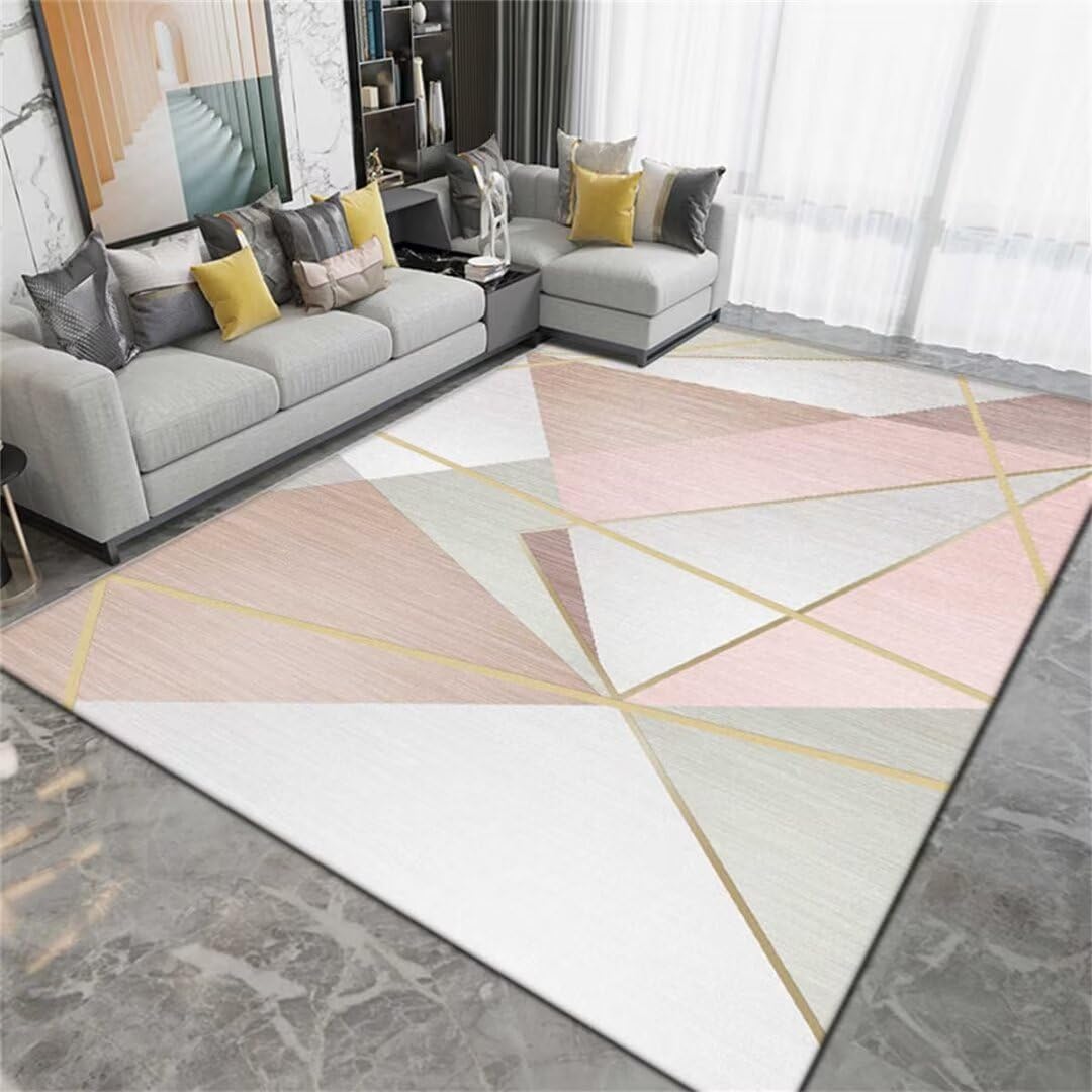 Moquette decoration chambre ado et tapis de salon rose 130X190cm au style scandinave