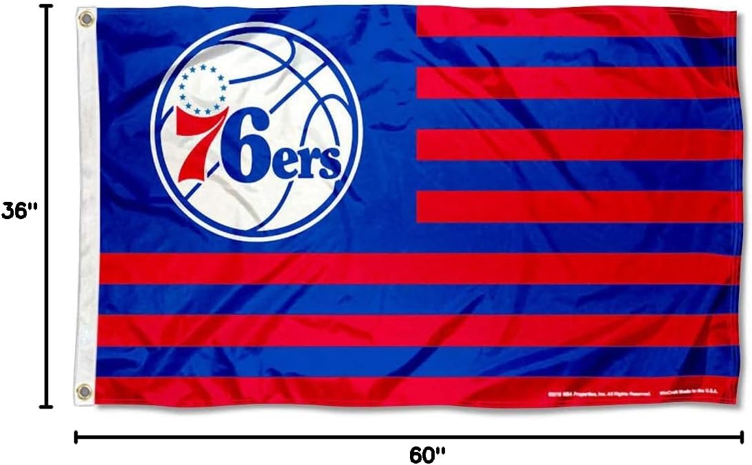 Philadelphia 76ers Americana Stripes Nation 3x5 Flag - Image 8