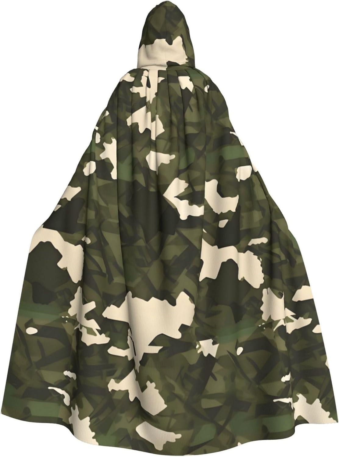 Army Camouflage Men Women Halloween Role Play Party Decoration Hooded Poncho
