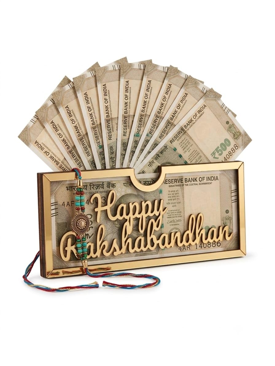 Rakshabandhan Money Envelope Gold Script best for brother and sister 2pcs Durable and Reusable Shagun Lifafa-image-47