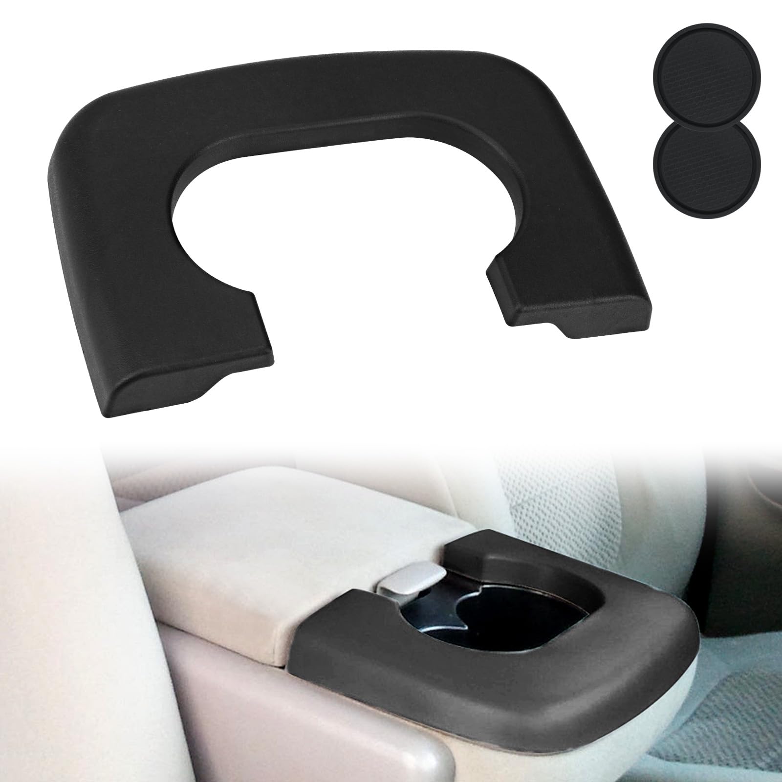 Center Console Cup Holder Replacement Pad Black Compatible with Ford F150 1997-2003 Center Console Cup Holder Pad