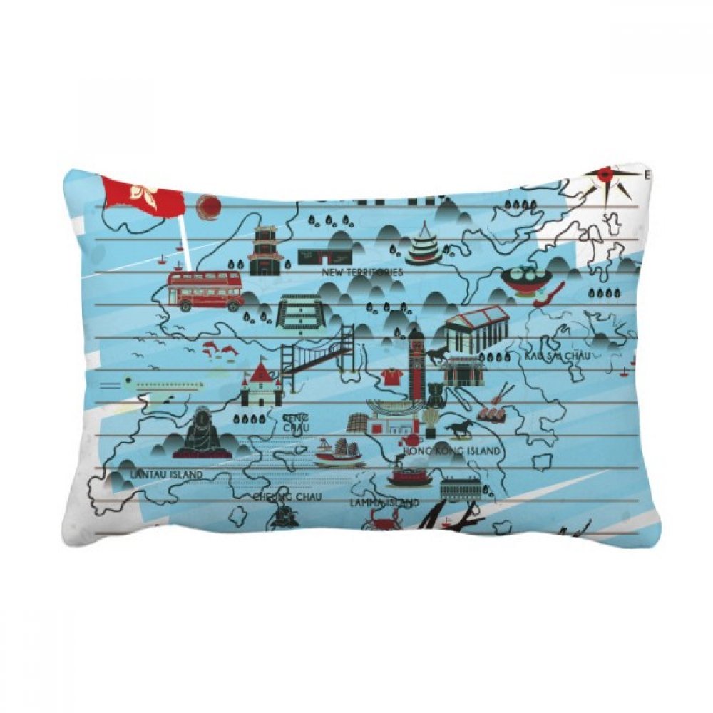 Hong Kong carte coussin pour embellir votre canapé de salon