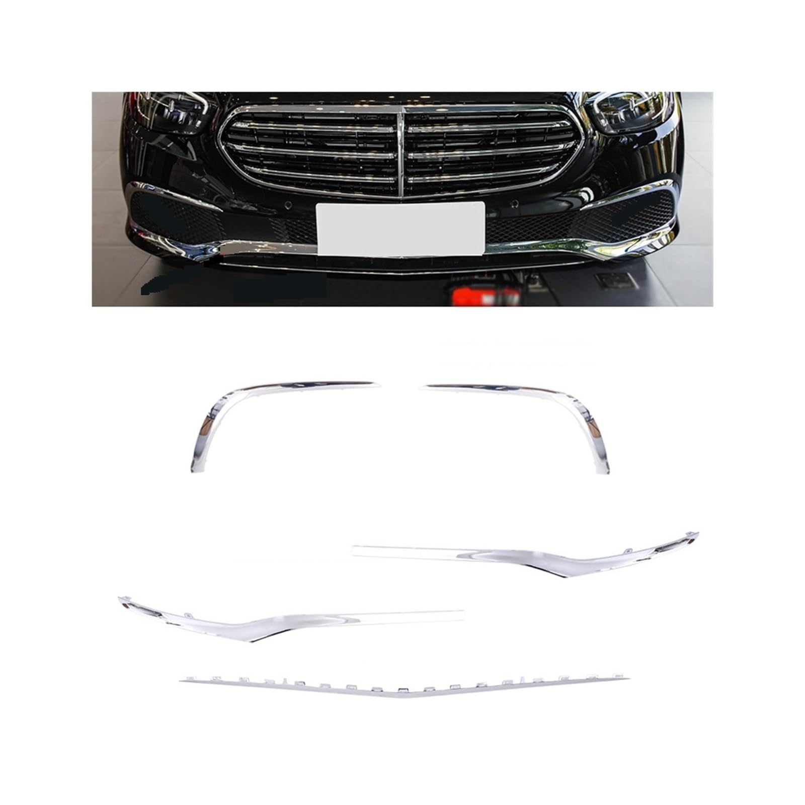 NanDeZ Frontschürze Lip Spoiler Nebel Lampe Streifen Verchromung  