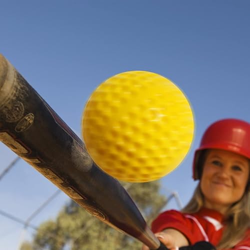 Miniatura 2 de GKK Paquete de 12 pelotas de softball para máquina de lanzar, bolas de softball de 12 pulgadas para coordinación mano-ojo, práctica de golpeo y campo