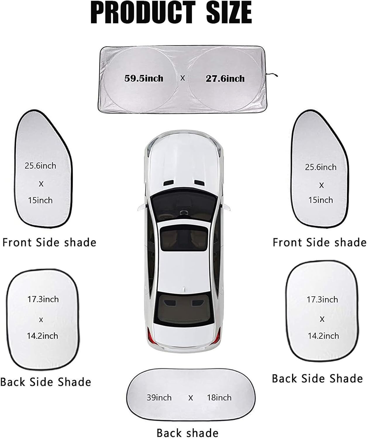 6-Piece Car Sun Shade Set, Foldable Front Windshield Sunshade with 4pcs Mesh Side Window Covers and Rear Window Shade, Heat Shield UV Block for Auto Interior, Universal Fit for Sedan SUV Truck image 3