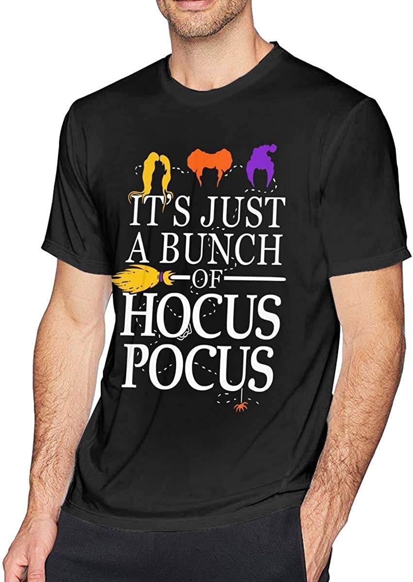 Lipengh59 Men's Color 1 Fashion It's Just A Bunch Of Hocus Pocus Tshirts Black(Medium)