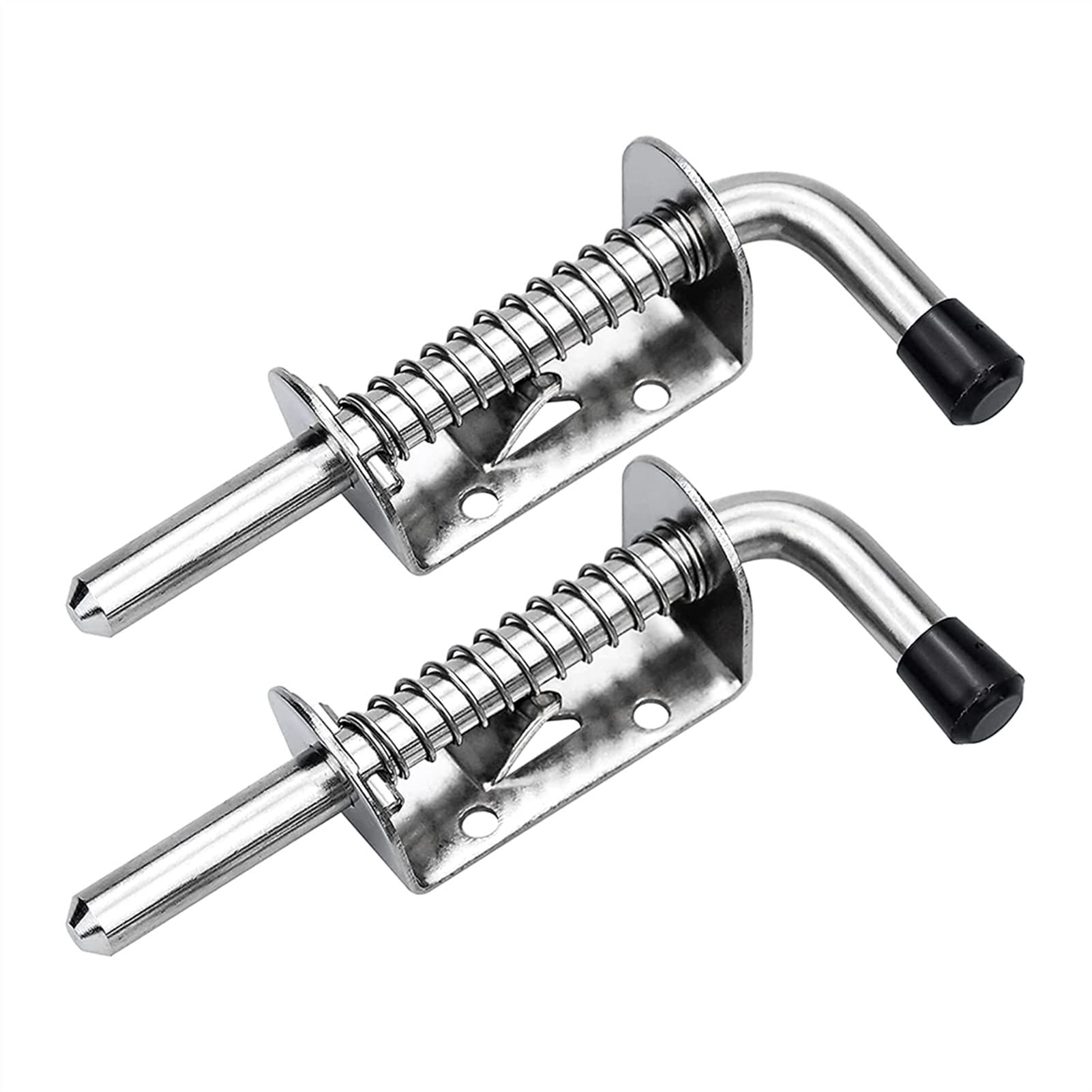 SFJSFIMQ Slide Bolt Door Lock Hasp,Gate,2Pcs Garage Latch Spring Stainless Steel Bolts Latches Security Barrel Cabinet s Hardware Button