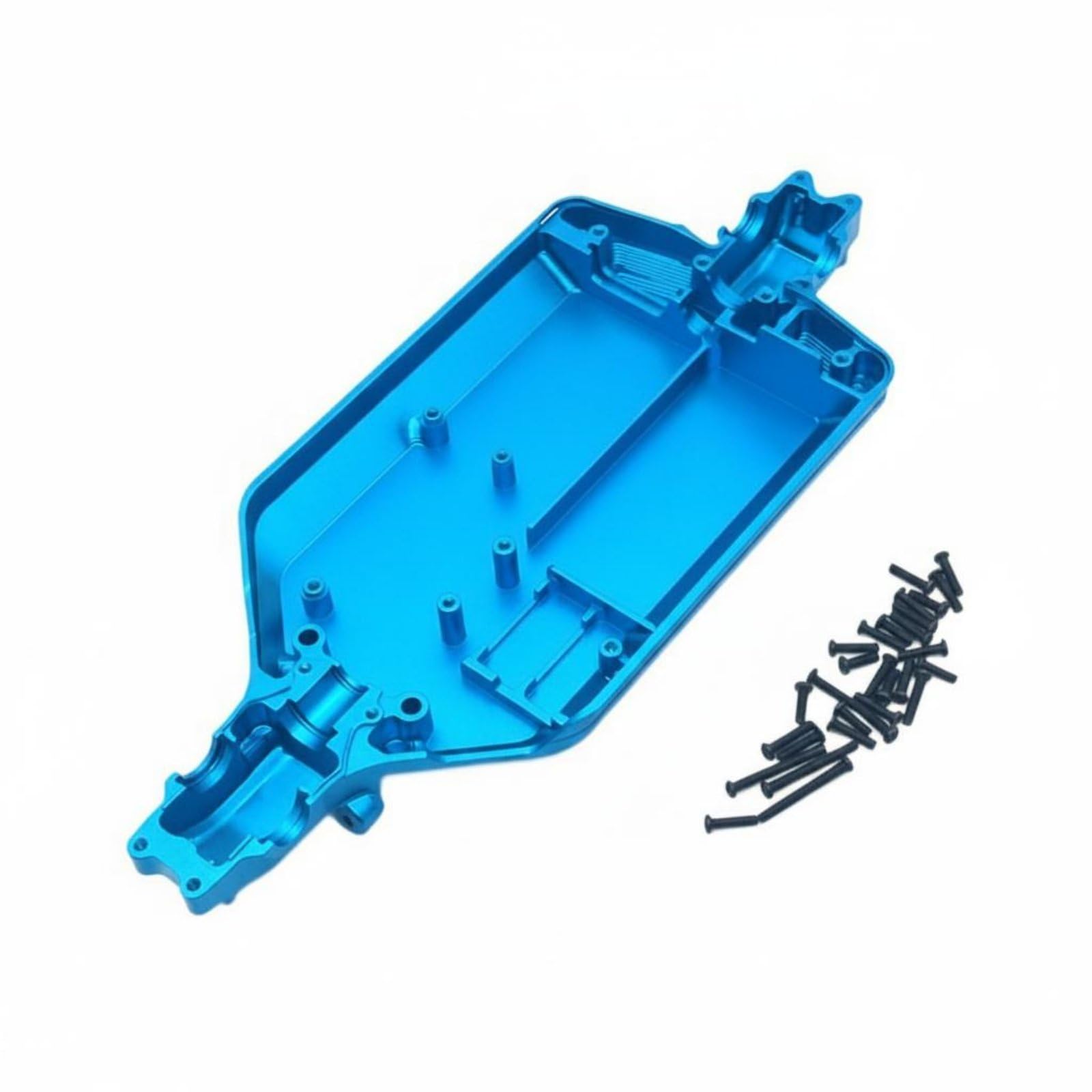 TISHITA Chassis di Upgrade Veicolo Telaio Auto Rc Struttura Base Piatto Centro Inferiore in Alluminio 6061 Lavorato Cnc con Finitura Anodizzata Antigraffio Adatto Modellismo Domestico, Azzurro