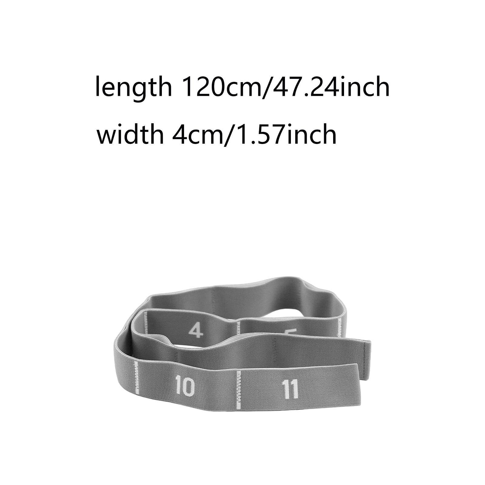 kowaku Yoga Resistance Band 11 Segment Multipurpose Portable Lightweight Elastic Band Yoga Stretch Strap for Training Workouts Gym, Gray