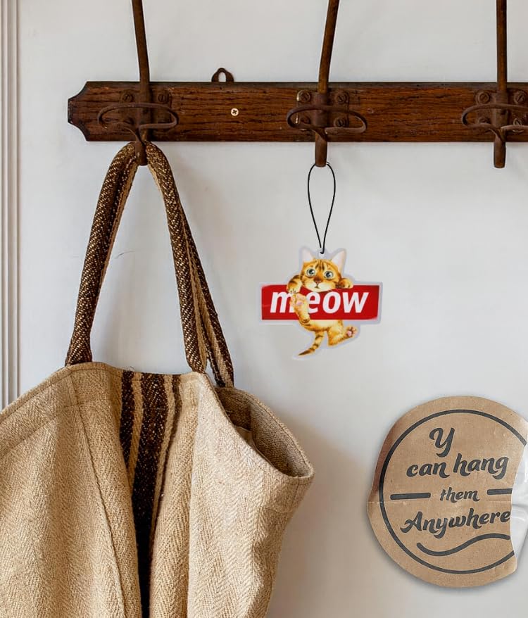 Image of Car Air Freshener Scented With Premium Oils By Fresh Fresheners (Meow Cat)