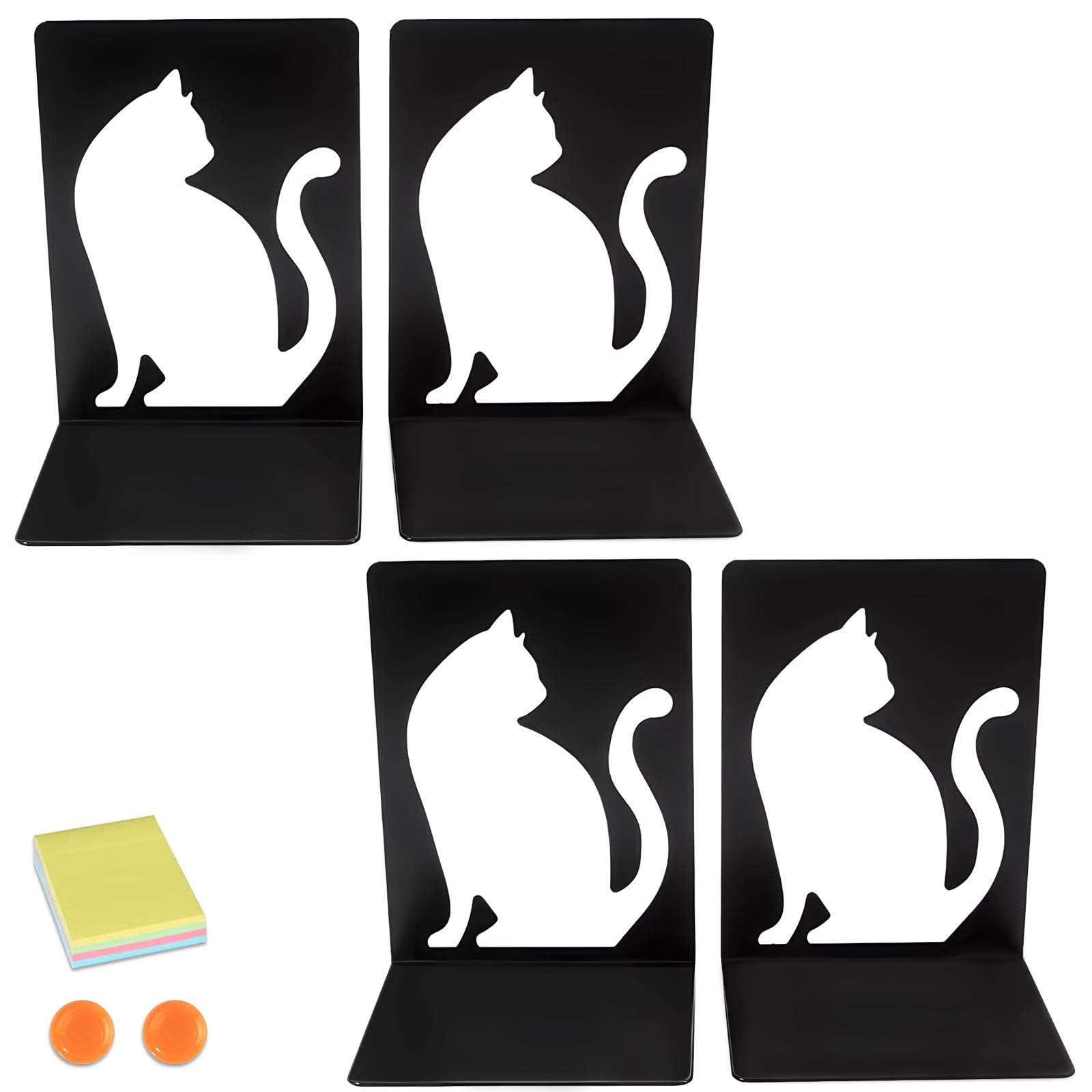 DIFIT Sujetalibros Sujeta Libros Estanteria 2par Sujetalibros Originales Sujetalibros Originales Soporte Libros Estanteria Soporte Libros Estanteria Sujeta Libro Para la oficina en casa(Recortar Gato)