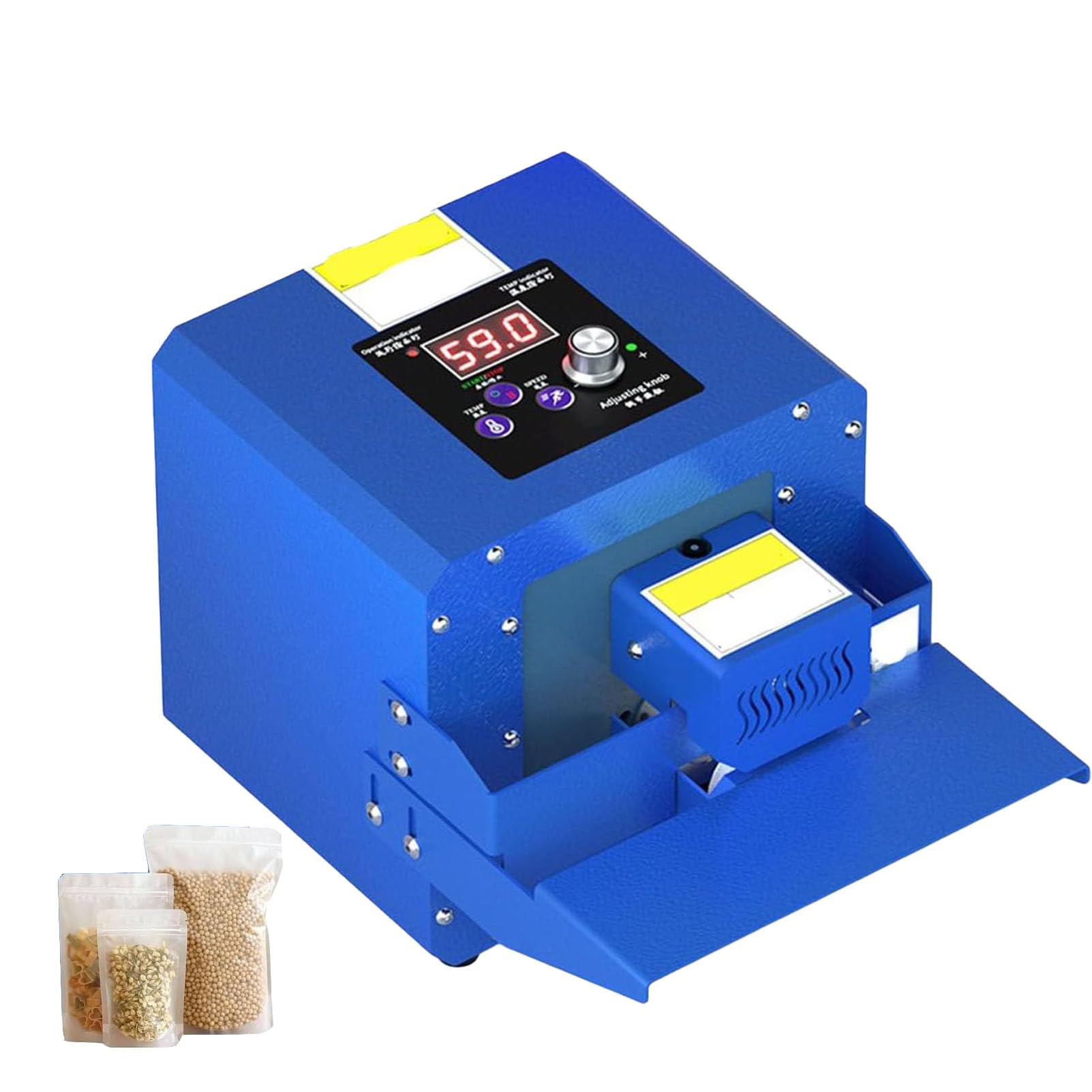 Macchina per Il confezionamento sottovuoto degli Alimenti, Macchina per la sigillatura Continua Automatica, sigillatrice a Nastro Continuo, 5 m/min, per Tipi di Sacchetti termosaldabili