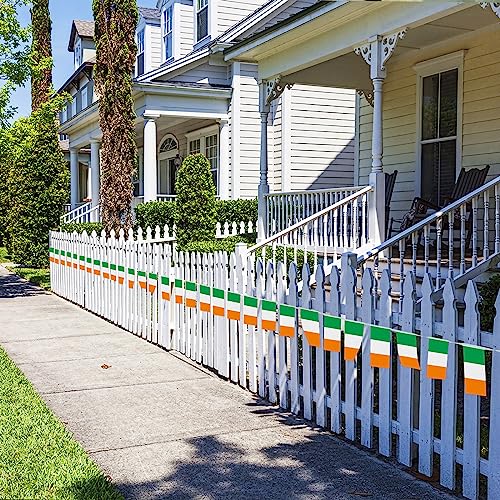 Image of AhfuLife 30 Pcs Irish String Flags for St. Patrick's Day Party Decorations, Small Ireland Flag Bunting Banner- Double Sided for Six Nations Rugby World Cup Soccer Party Decorations (5.5x8.3 Inch -33 Ft)