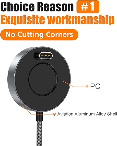 Miniatura 2 de AGVEE Estación de carga dock cargador de aluminio ultra delgada de 3.3 pies compatible con relojes Garmin Vivoactive 3 4, Fenix 7 6 5, Forerunner,