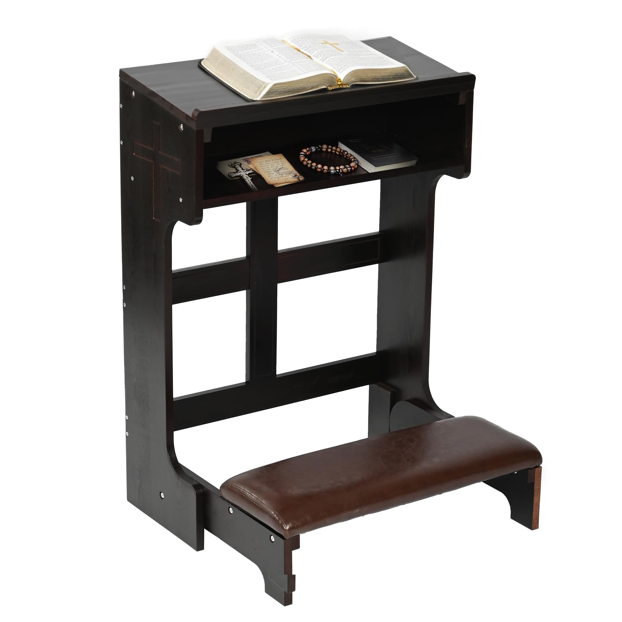 lesolar Panca per preghiera con cassetto, sedia da preghiera chiesa, sgabello tavolo con panca pieghevole, sgabello da preghiera inginocchiatoio da preghiera, regali religiosi per meditazione e