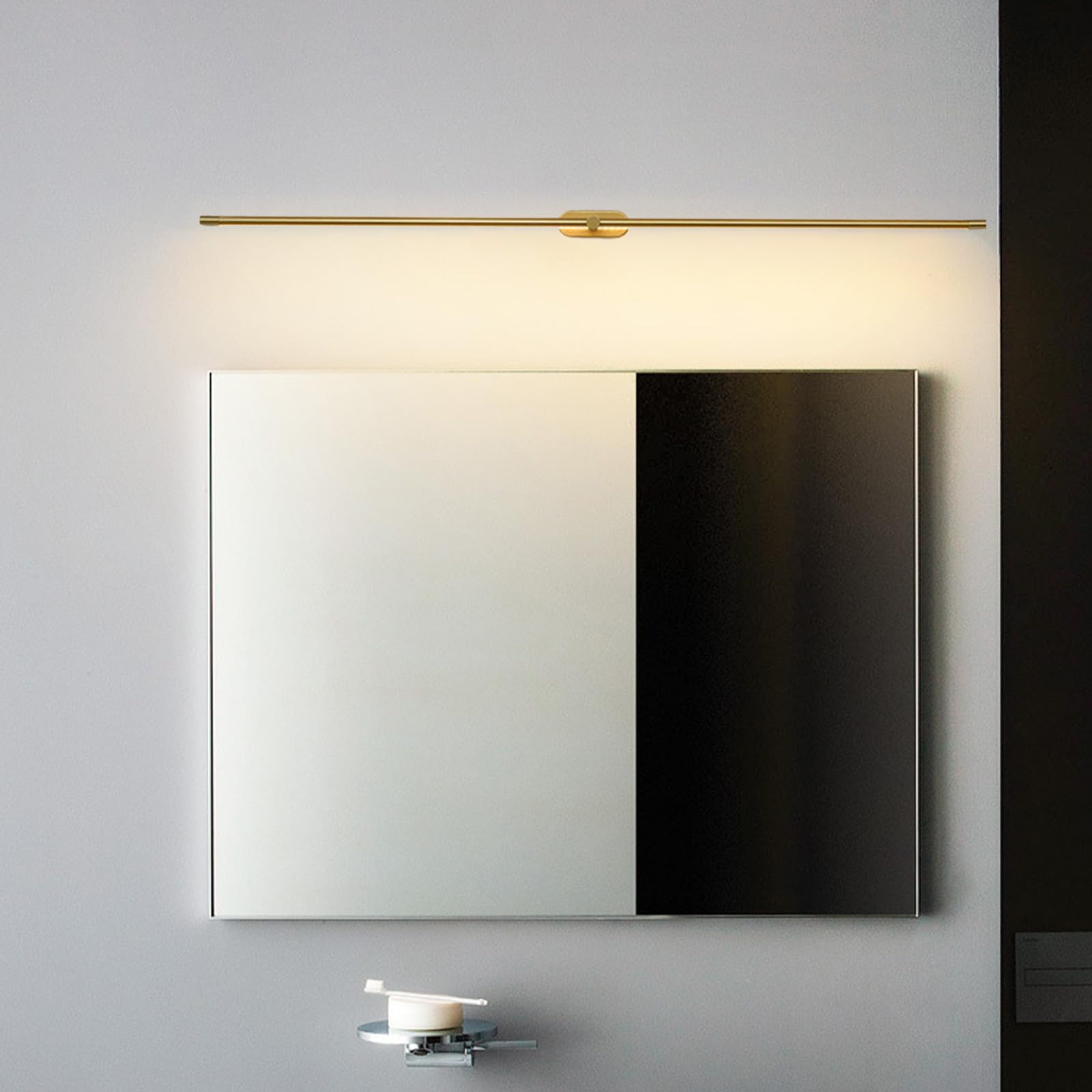Lampada da Parete a LED Specchio da Bagno Luce Moderna da Parete Striscia Lunga lineare Apparecchiature per toeletta Alluminio s Immagine per Soggiorno Camera da Letto Armadio (Oro