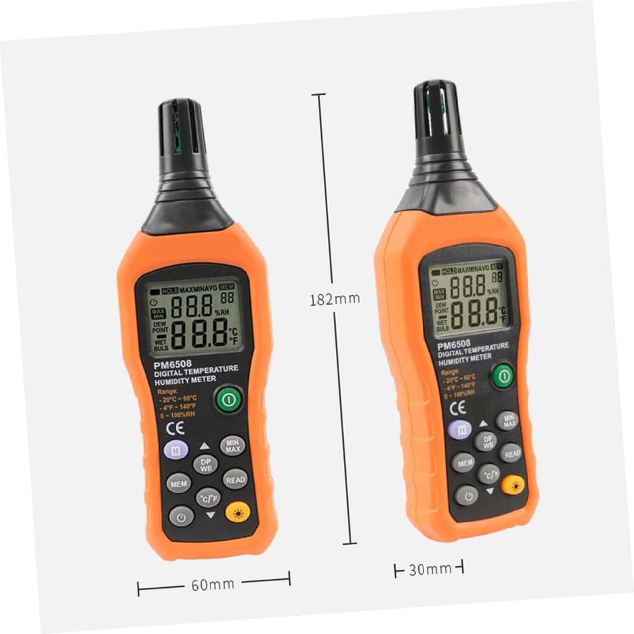 FUNOMOCYA 1Set Temperature and Humidity Monitor High Precision Handheld Gauge for Indoor Use Compact Design for Electronic Display Suitable for Agriculture