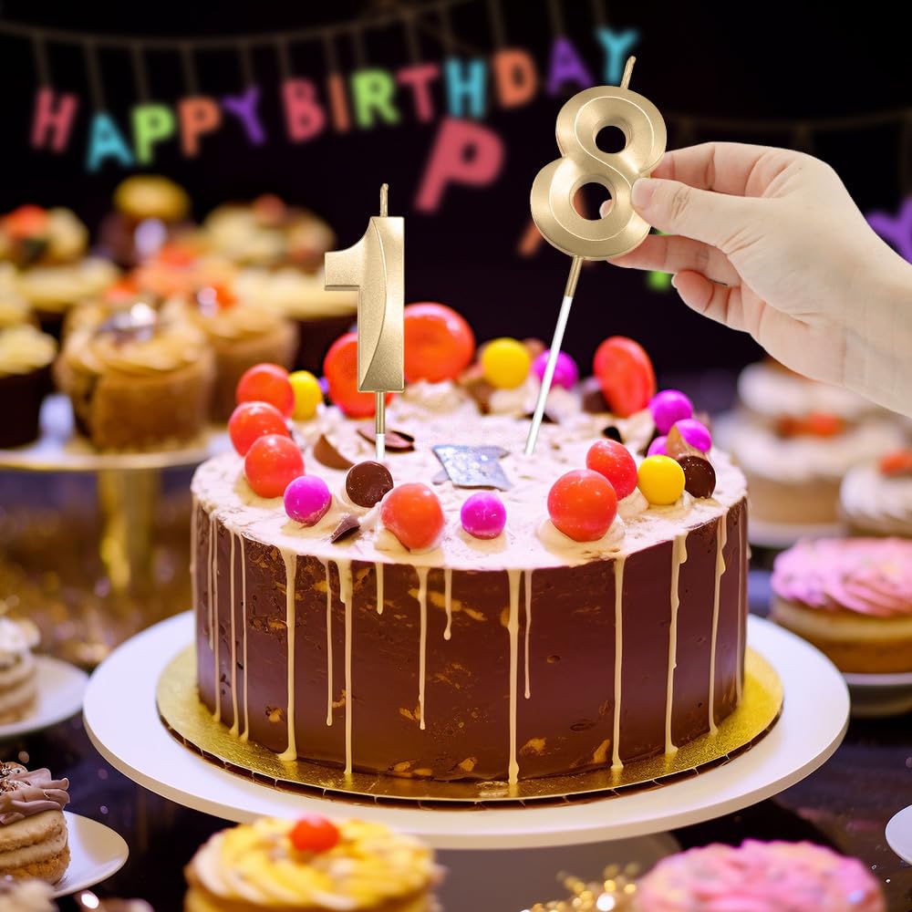 Amazon.co.jp: ゴールド 18歳の誕生日キャンドル ケーキ用 - ナンバー