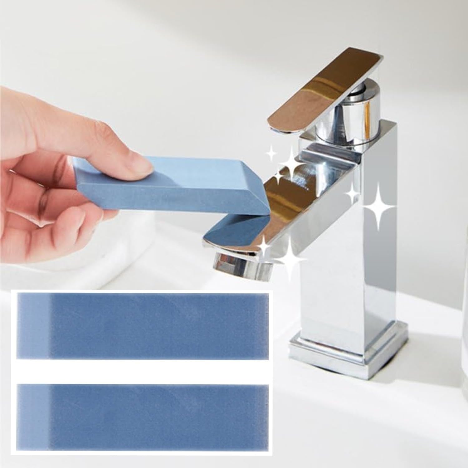 KRIVETY Stainless Steel Eraser,Limescale Rust Glass Cleaning,Decontamination Magic Eraser for Kitchen and Bathroom, Best Cleaning Supplies for The Toughest Stains & Dirt (Pack of - 2,Blue) (B0CQNC5H5C) Amazon Price History, Amazon Price Tracker