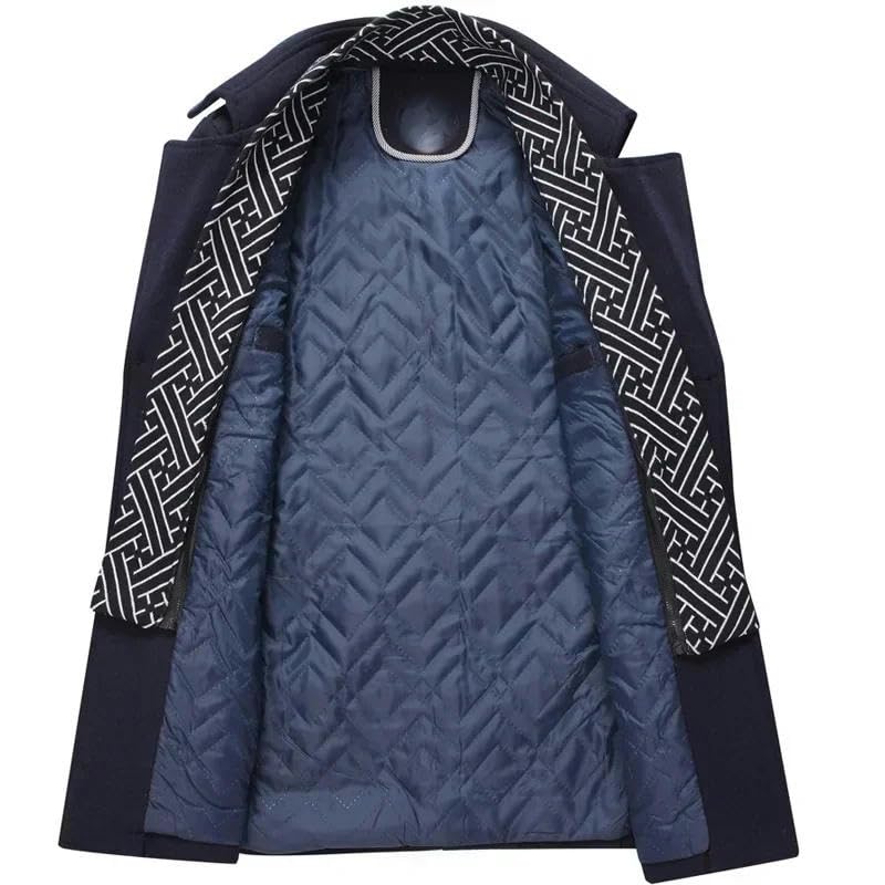 Manteau en laine pour homme coupe ajustée et chaude d'hiver taille XS noir uni BK001