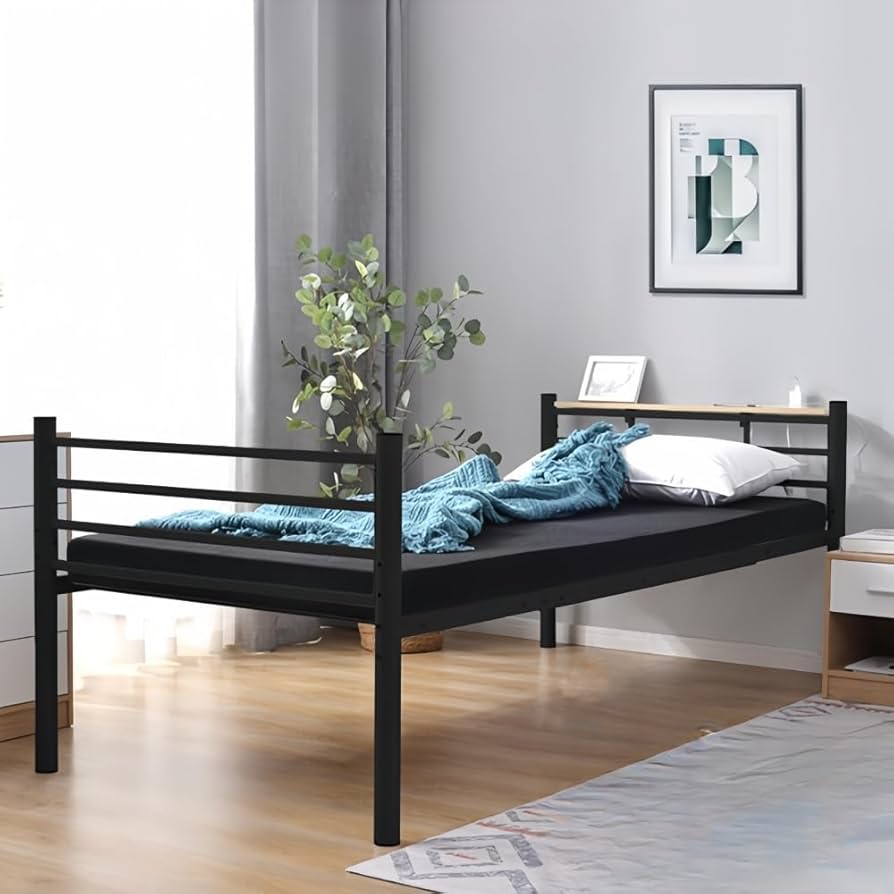 パイプベッドドンセント付きシングルベッベ宫三段阶高段调整可スチール耐震ベッド Amazon｜パイプベッド ベッドフレームのみ 三段階高さ調整