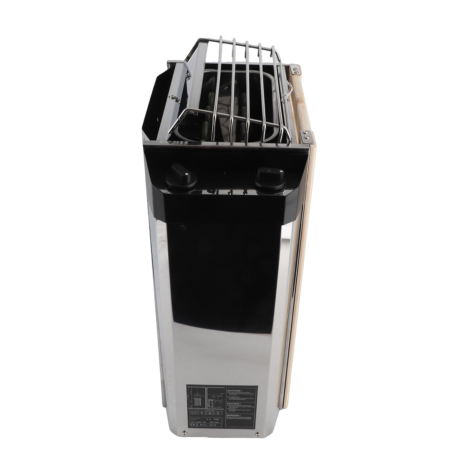 Fabater Poêle de Sauna en Acier Inoxydable 3,6 KW 230 V avec Contrôle Interne pour Pièce de 3 à 6 m³, Chauffage de Sauna électrique Anti-érosion avec Fil -Chrome de qualité Supérieure, Design