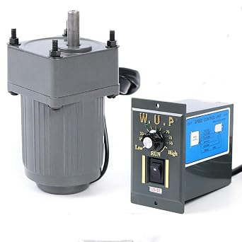 AC 110V 15W Electric Single-Phase Motor Gear Motor Speed Controller 0-54RPM Variable Speed Adjustable Controller Governor Geared Motor High Torque Reducer Motor Reduction Ratio 125
