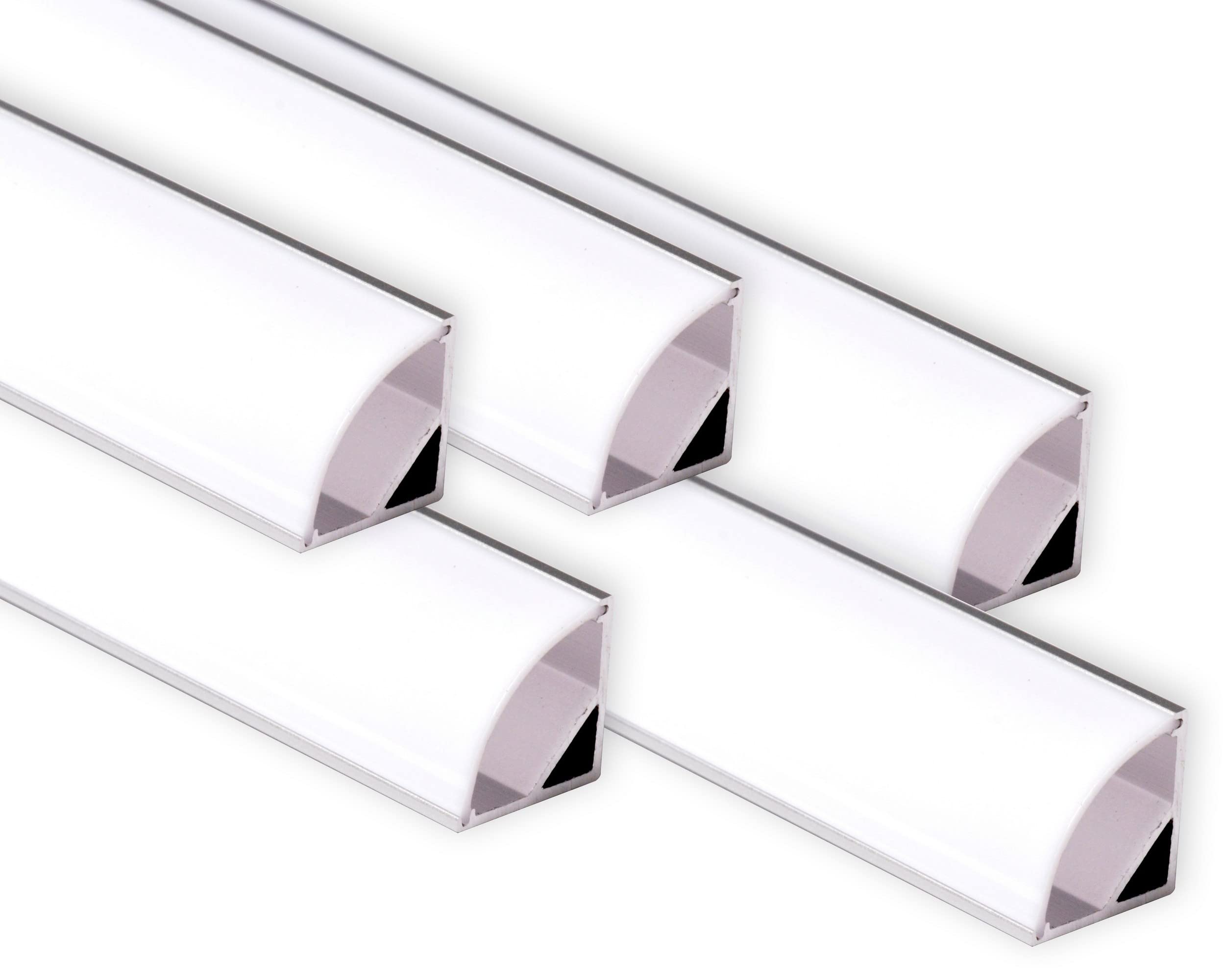 AFTERTECH 5x 3m (15M) 1616 16x16mm Profil kąta ALUMINIOWEGO do taśm LED SZTYWNY RĘCZNIK 3 m 3 MT + POKRYWA (5x 3m 1616 mleko)