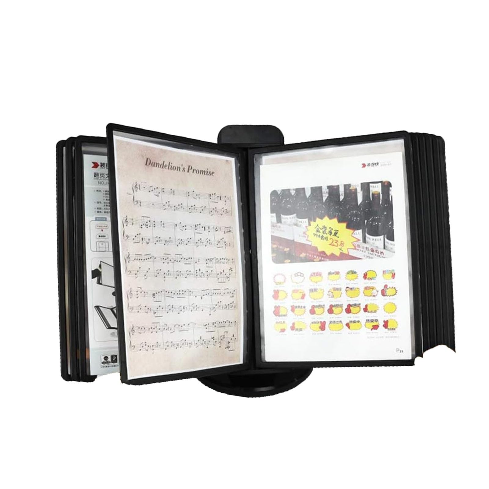 OLSKFUH File Organizer For Desk - Desktop Reference System, 10 Display Pockets, A4 Letter-Size, Desktop Flip Display Folder, For Offices/Restaurants/Workshops Display And Storag,