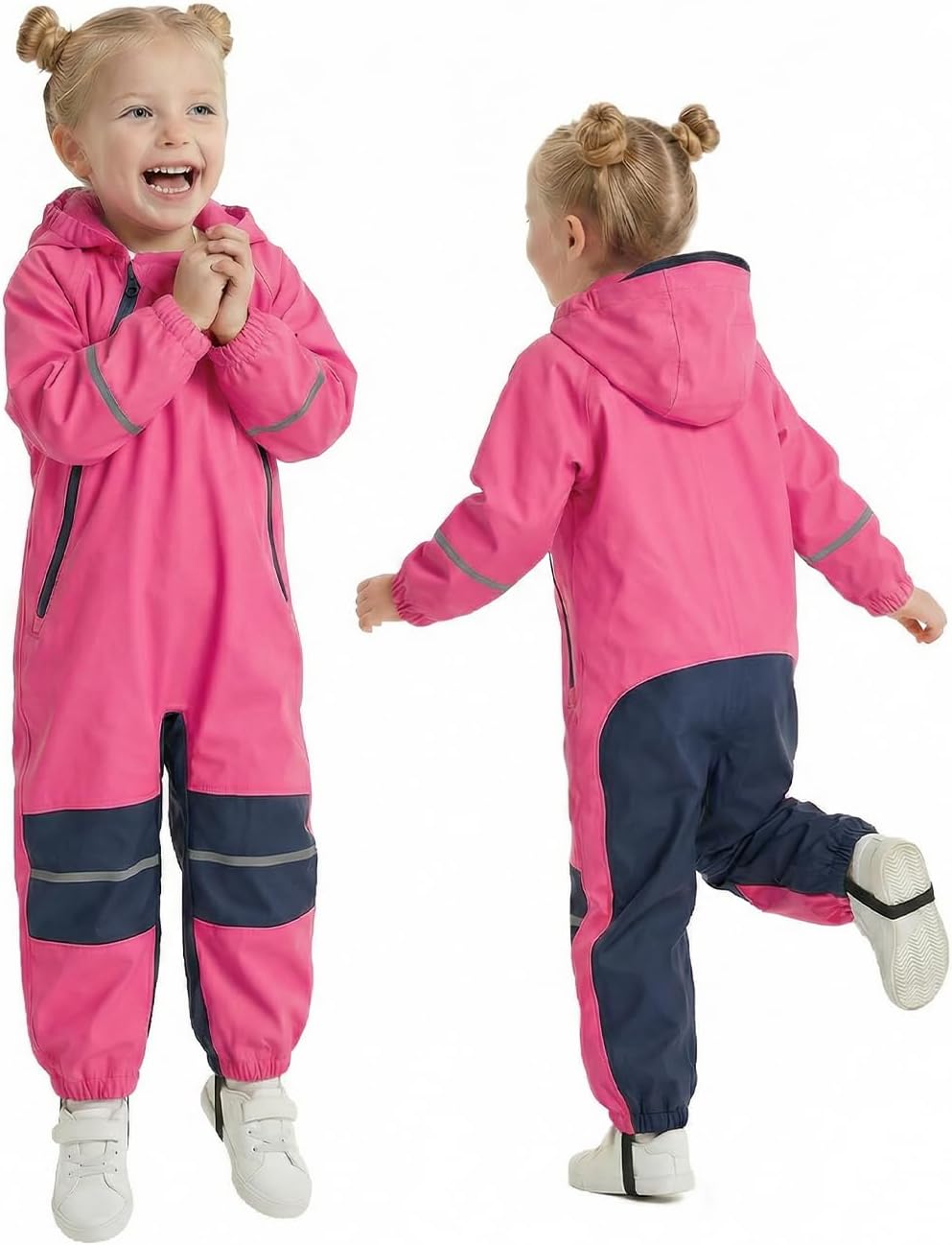 DivingBirds Kids Toddler Rain Suit Waterproof Coverall, Hooded Full-Body Raincoat For Outdoor Play (Ages 1–12)