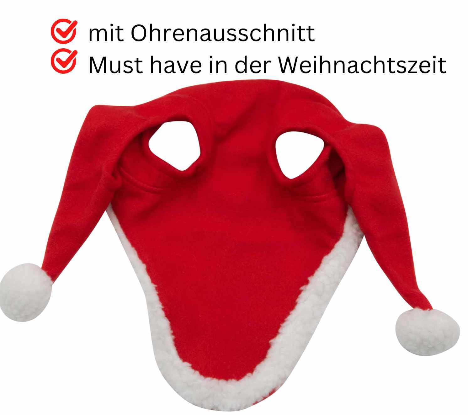 AMKA Bonnet de Noël pour chevaux avec ouverture aux oreilles Rouge/blanc