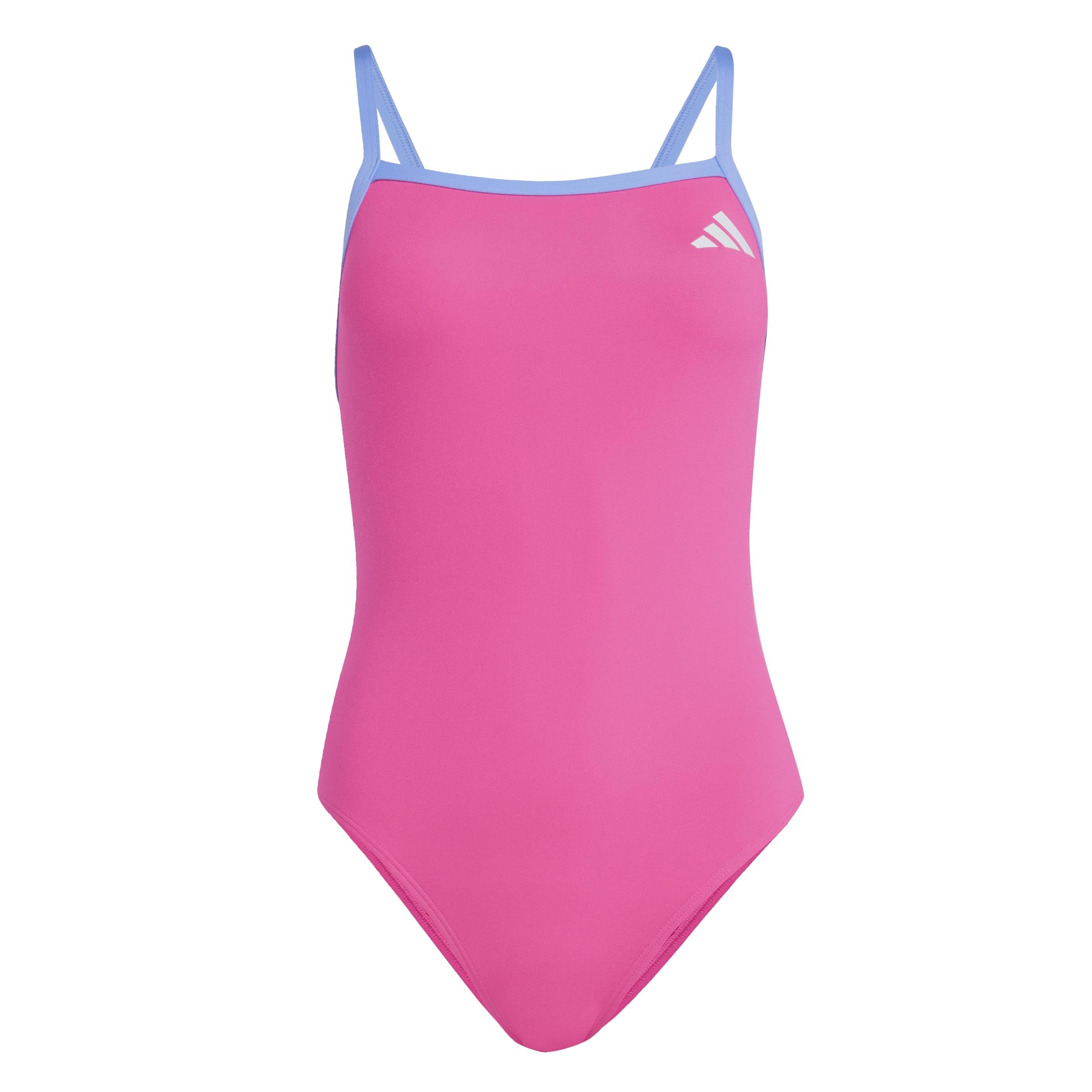 adidas Women's Thin Straps V-Back Swimsuit, Shock Pink, 44