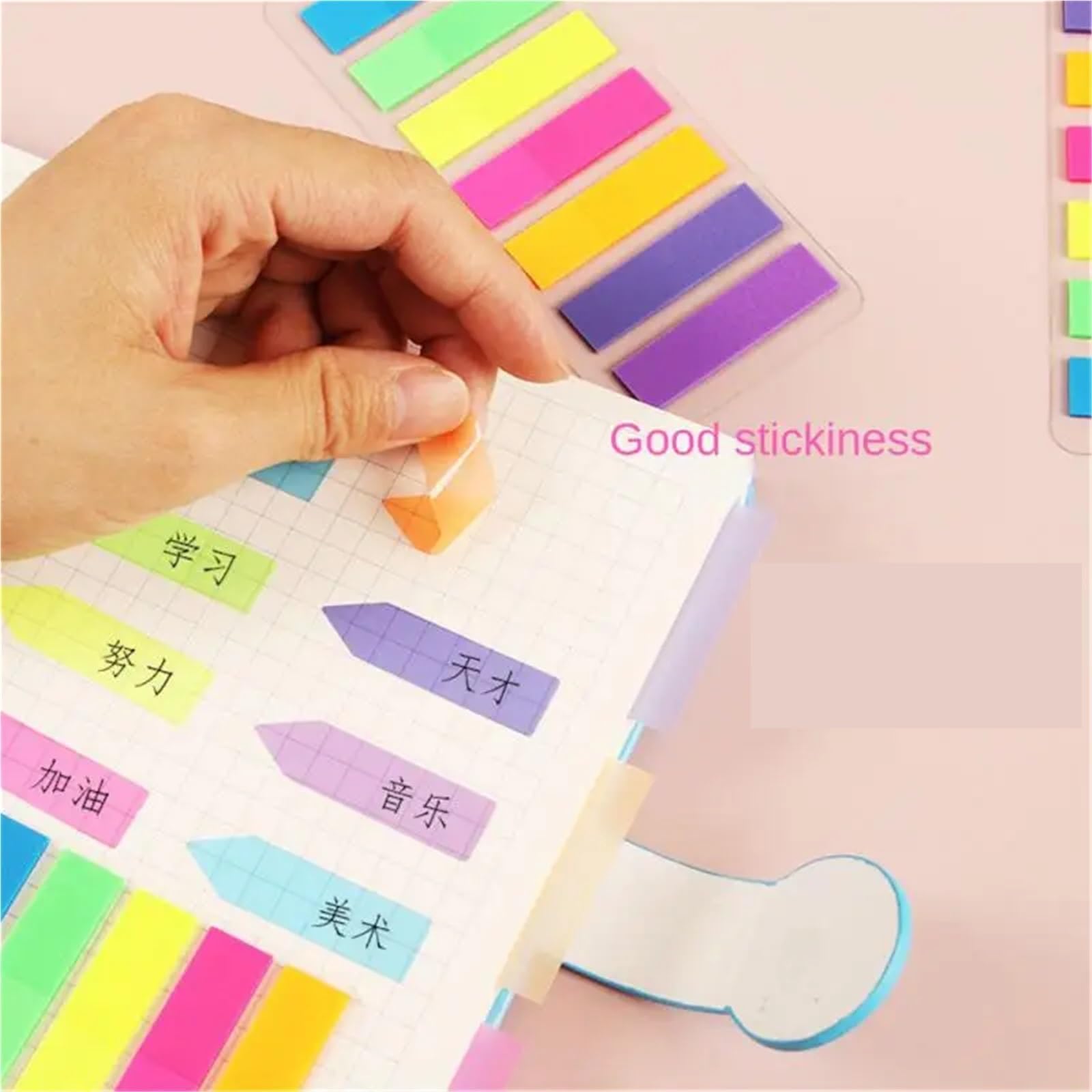 Haftnotizen, fluoreszierende Index-Tabs, selbstklebende Seitenmarkierungen, transparent, zum Klassifizieren von Dateien, Flaggen, Aufkleber (grün), 50 Stück