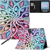 NewShine iPad 2 Case, iPad 3 4 Case Colorful Smart PU Leather Stand Cover with Card Holder for Apple