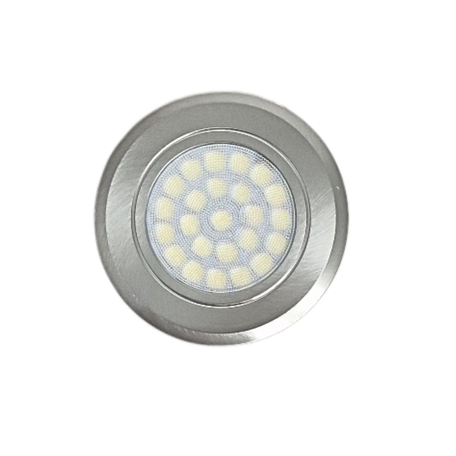 MARVIX LED 12V Spot Light Touch Switch Dimmable Recessed Downlight Cool White 6000K Nickel Brushed Motorhome Campervan Boat
