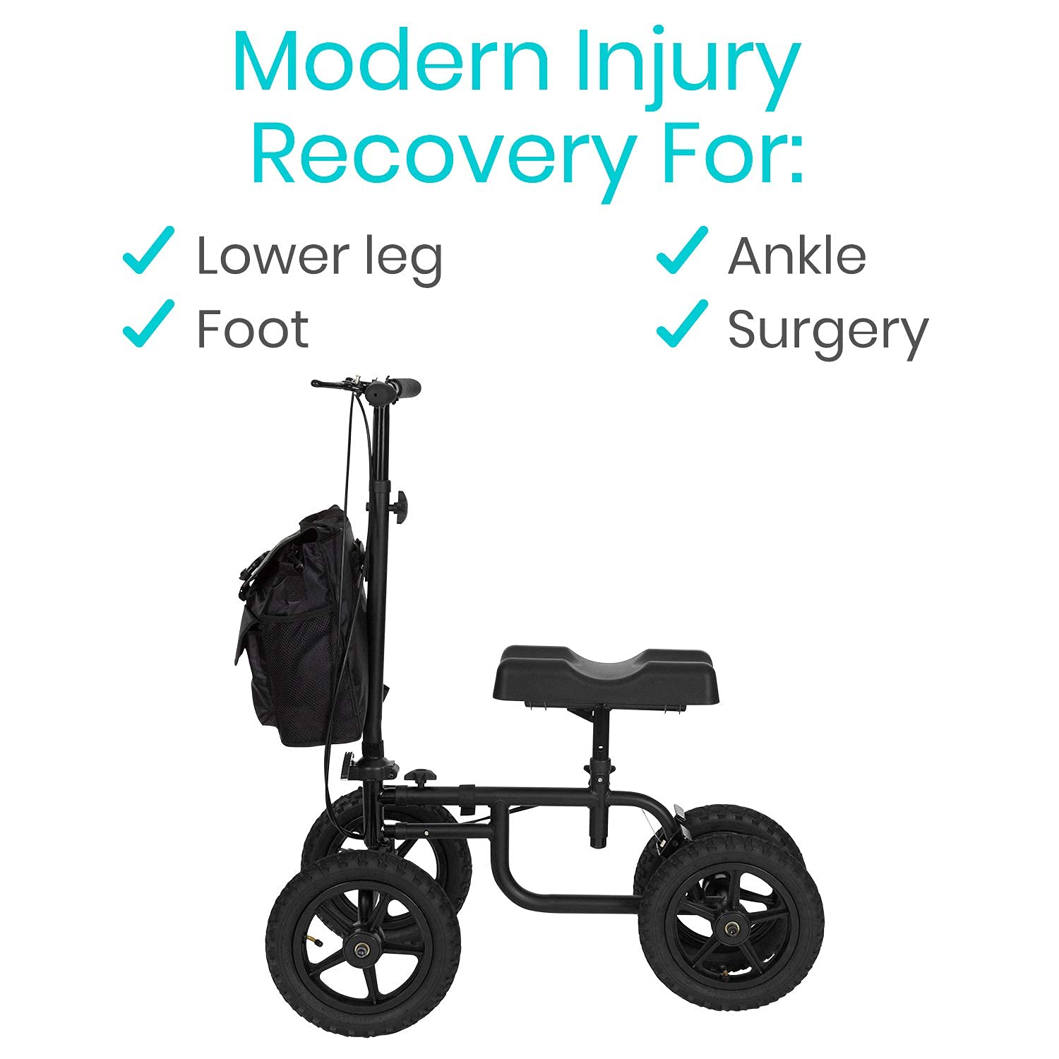 Buy Vive Mobility All Terrain Knee Scooter Walker for Foot Injuries Adult Broken Leg Crutch