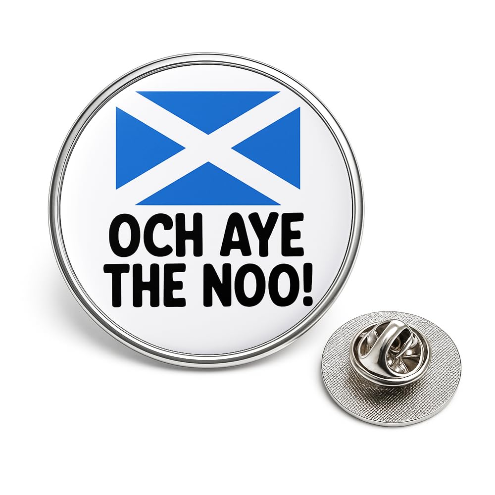 Scottish Pin Badge Scotland Flag Highland Cow Funny Scottish Sayings Pins Metal Lapel Badges for Scots Scottish Gift Souvenir Clan Tartan Designs Keep the Heid Stay calm Lion (Och aye the no)