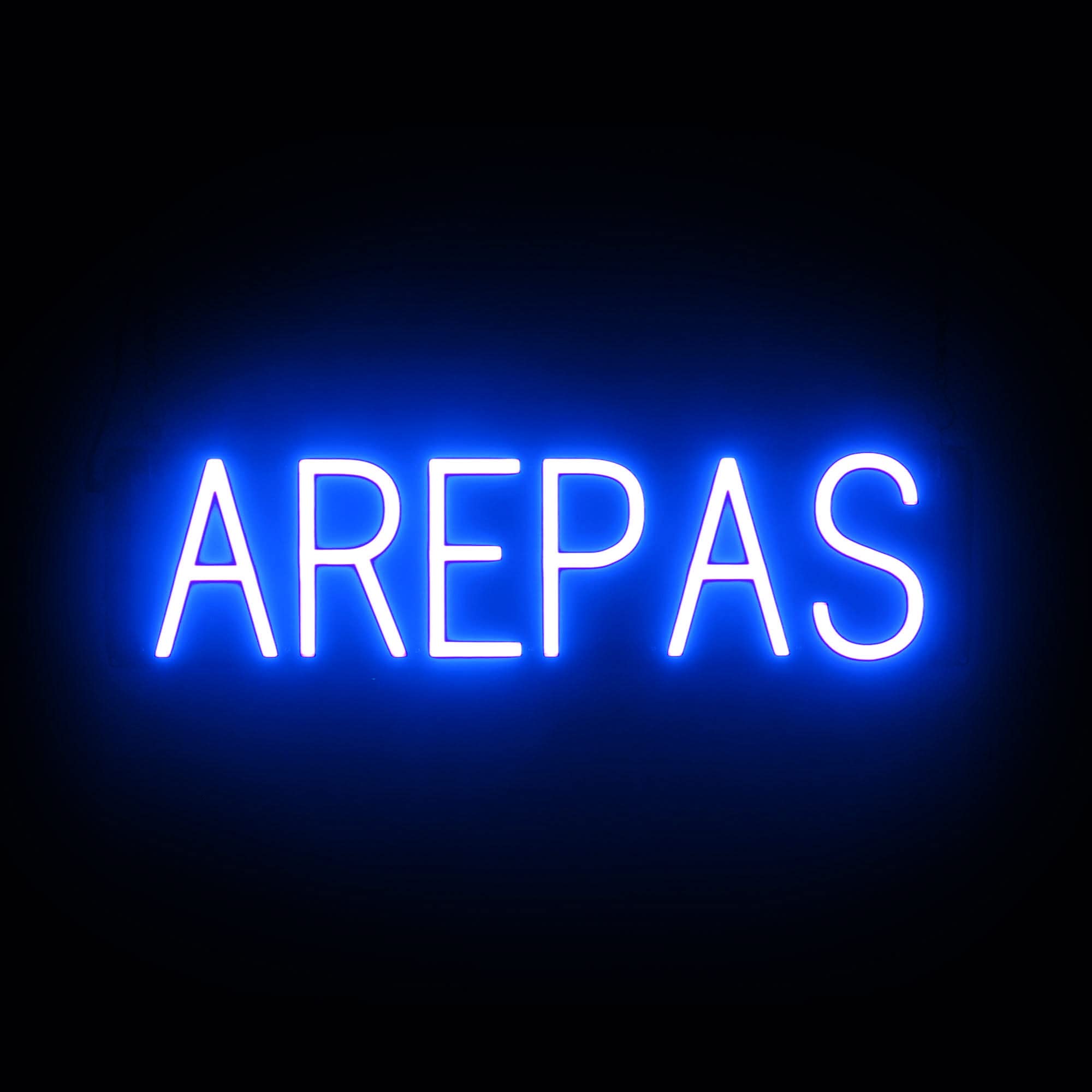 SpellBrite LED Neon AREPAS Sign for Business - Blue, 24" x 6"