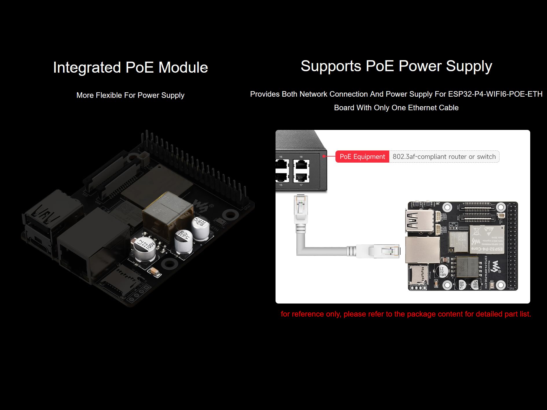 ESP32-P4-WIFI6-POE-ETH zestaw płytki rozwojowej oparty na ESP32-P4 i ESP32-C6, zintegrowany moduł PoE, obsługuje Wi-Fi 6 i Bluetooth 5, z MIPI-CSI/DSI, USB OTG 2.0, portem Ethernet itp.