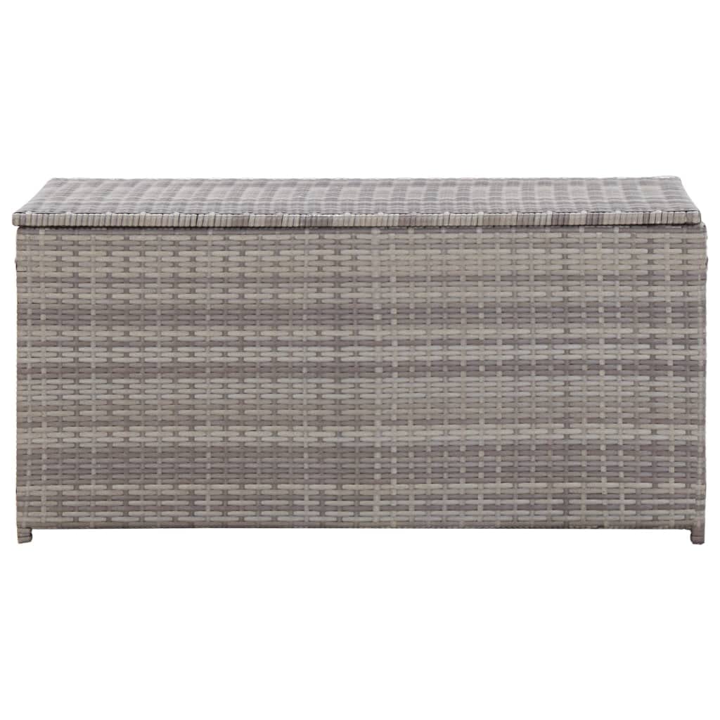 Tomostar Coffre de Jardin Extérieur, Coffre Malle de Rangement Boîte de rangement de jardin résine tressée 100x50x50 cm gris