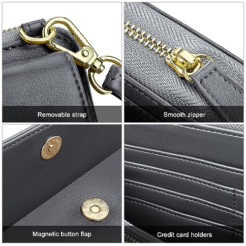 Image of nuoku Women's Small Crossbody Bags Wristlet Clutch Wallet Purses with Card Slot Phone Holder