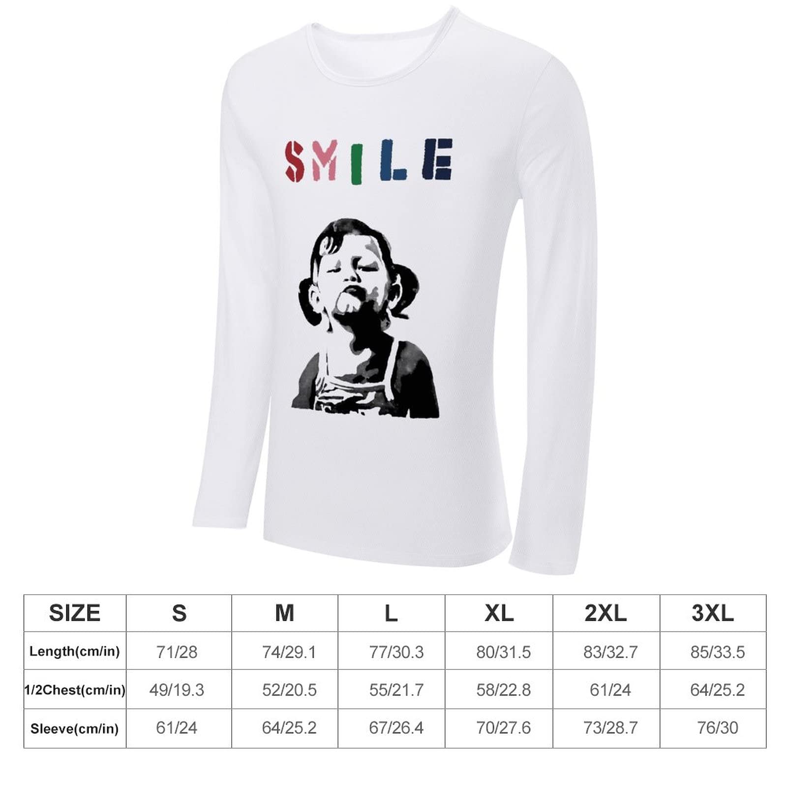 Amazon.co.jp: ロングtシャツ メンズ 長袖 Banksy バンクシー Smile 