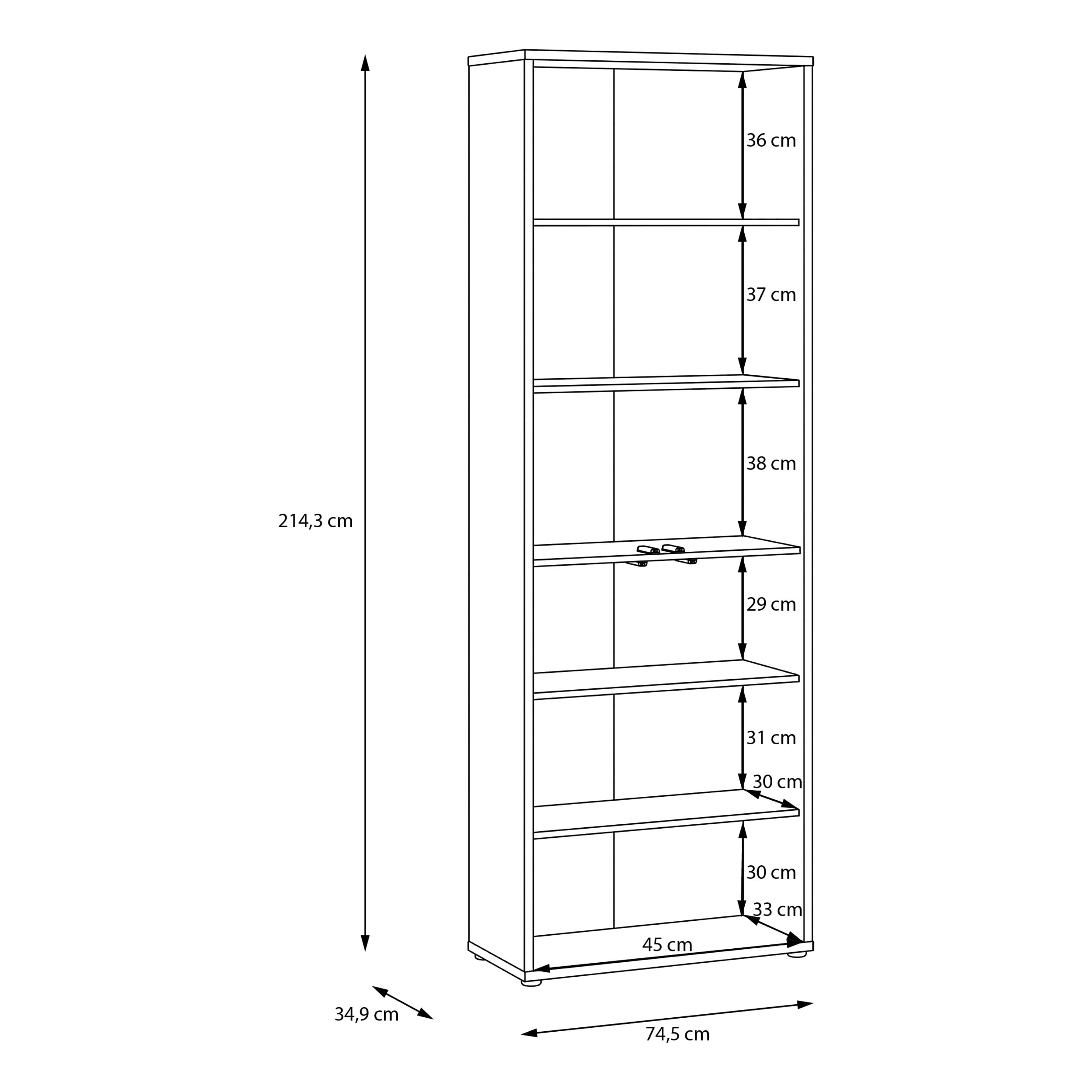Forte Alice Springs Hochschrank 50, modern-minimalistisch, 4-türig, Wohn-/Esszimmer, Holzwerkstoff, Kaschmir Beige, 74,5 cm breit x 214,3 cm hoch x 34,9 cm tief