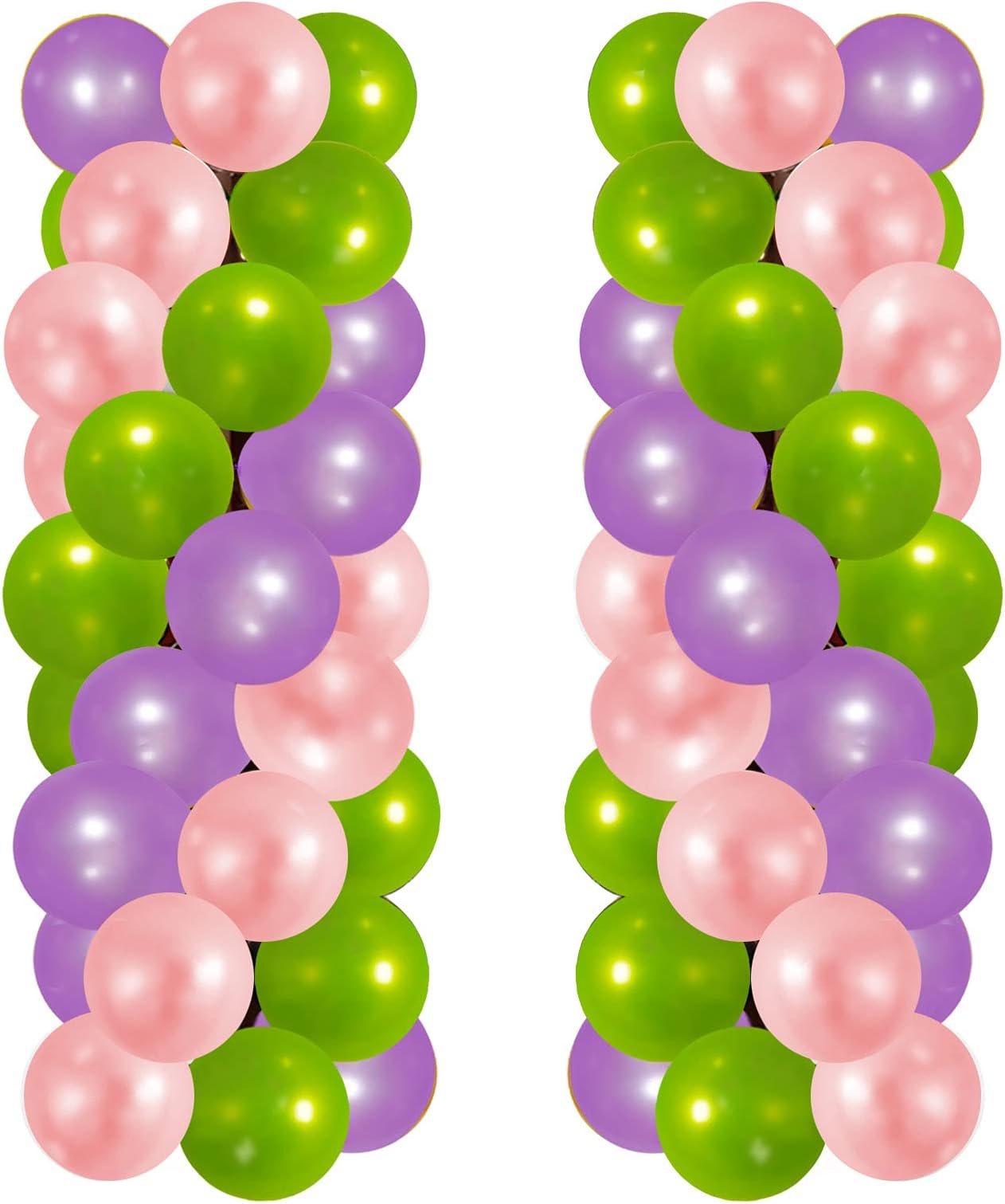 Elecrainbow100 Count 12 Inch 320 Grams Thickened Balloons for Baby Shower Birthday Wedding Gender Reveal Engagement Party Decorations,Light Pink, Green & Purple Assorted