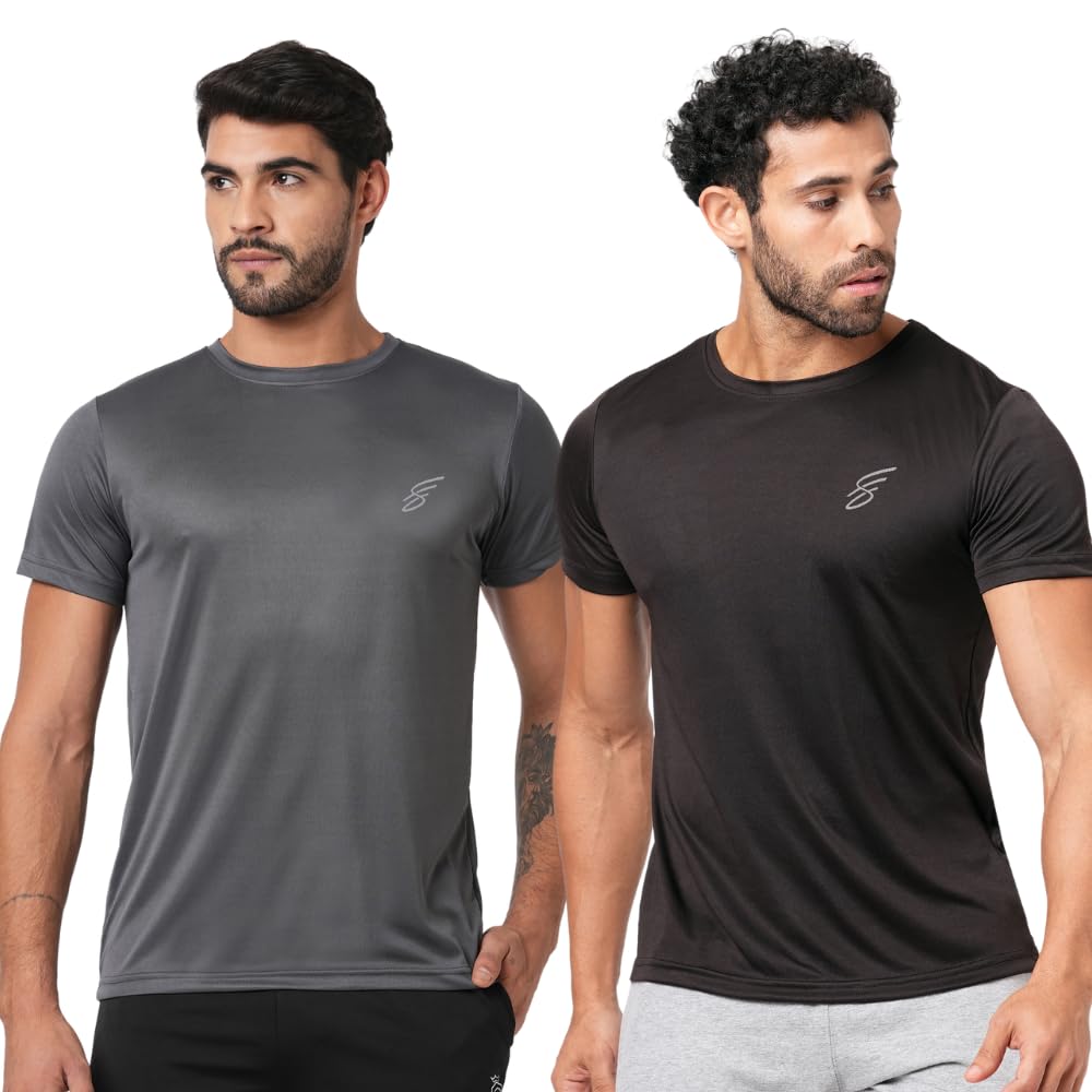 SWEATHEADS Round Neck Moisture Absorbing Performance Half Sleeve Slim Fit T-shirt for Men | Quick Dry Technology | Light weight & Breathable Fabric | Ideal for Indoor & Outdoor Physical Activity-image-40